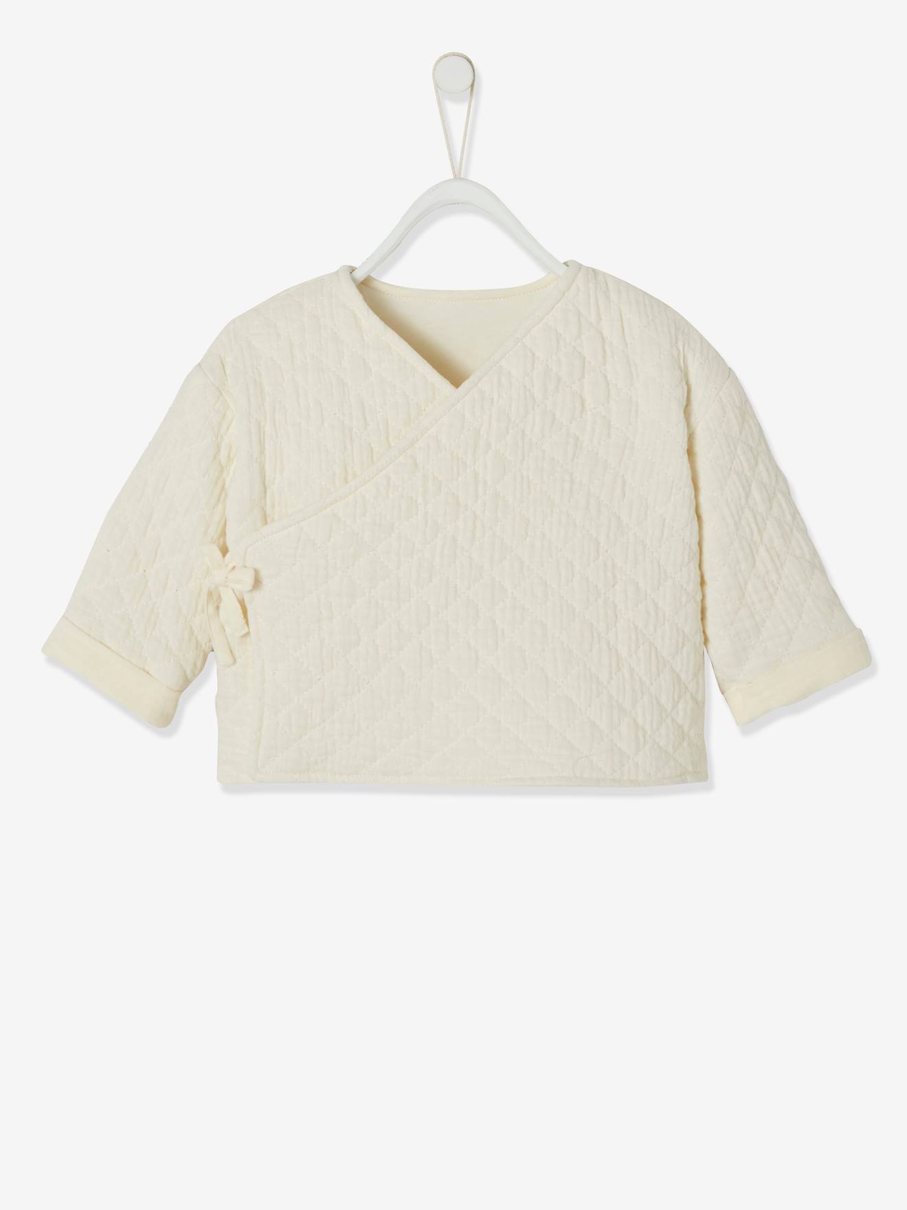 Cardigan croisé forme brassière bébé matelassé coquille d'oeuf