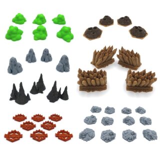 Full Scenery Pack for Jaws of the Lion – Gloomhaven – 114 Pieces