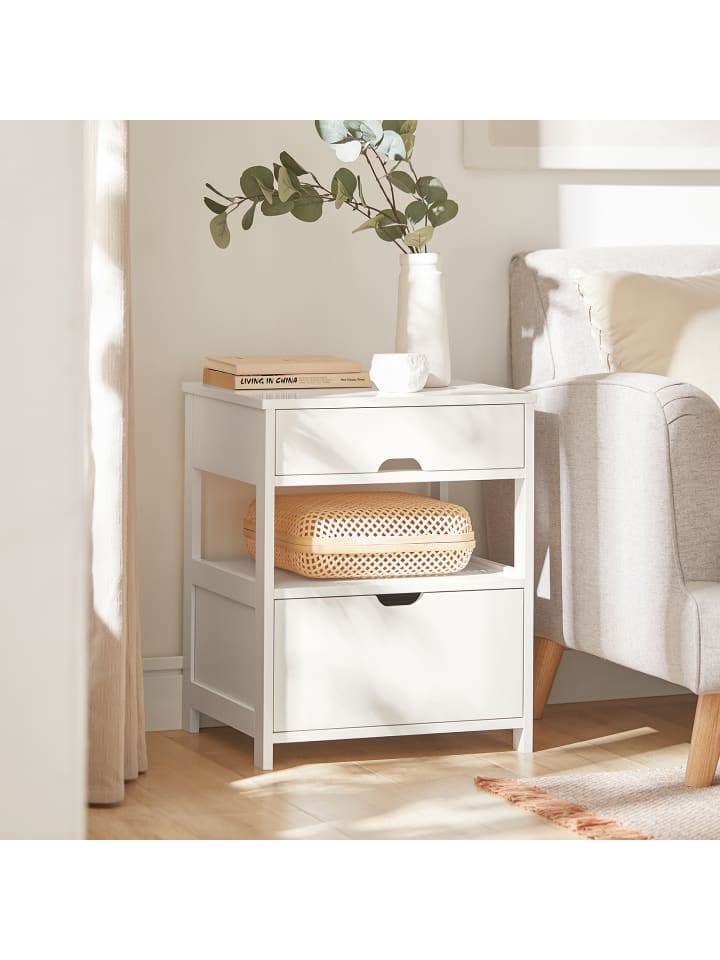 SoBuy Nachttisch in Weiß - (B)45 x (H)55 x (T)38cm günstig kaufen onesize