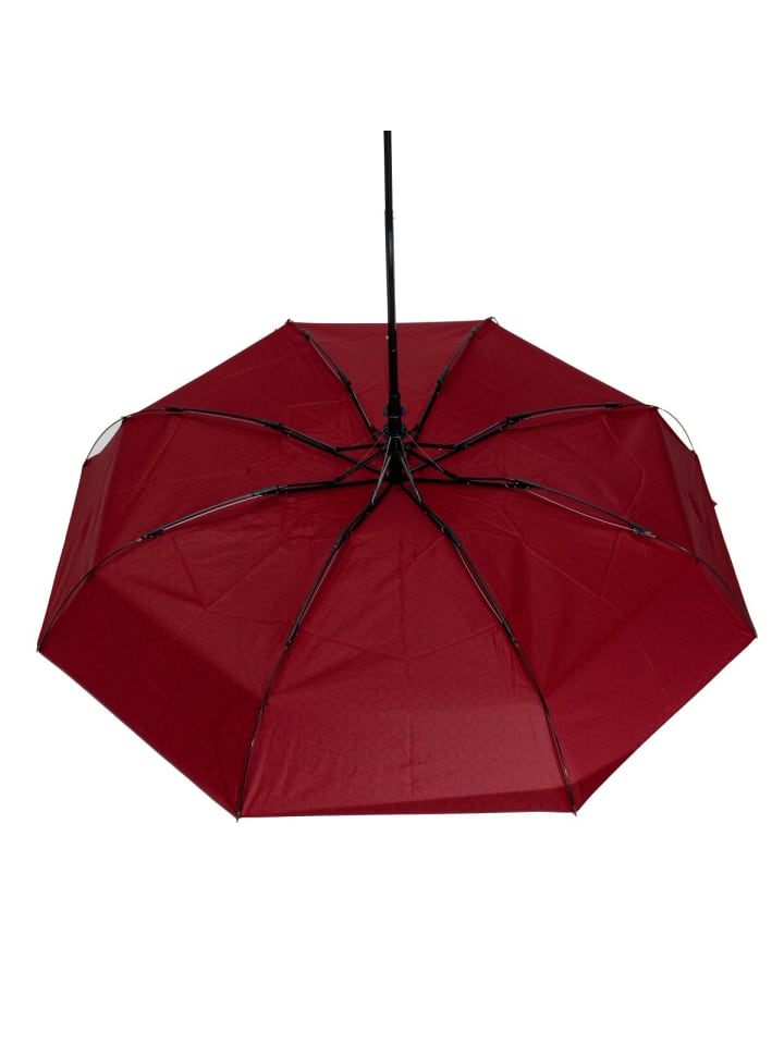 COFI 1453 Teleskop Taschenschirm mit Schutzhülle mit Muster Fiberglas-Gestell in Weinrot günstig kaufen 100 cm
