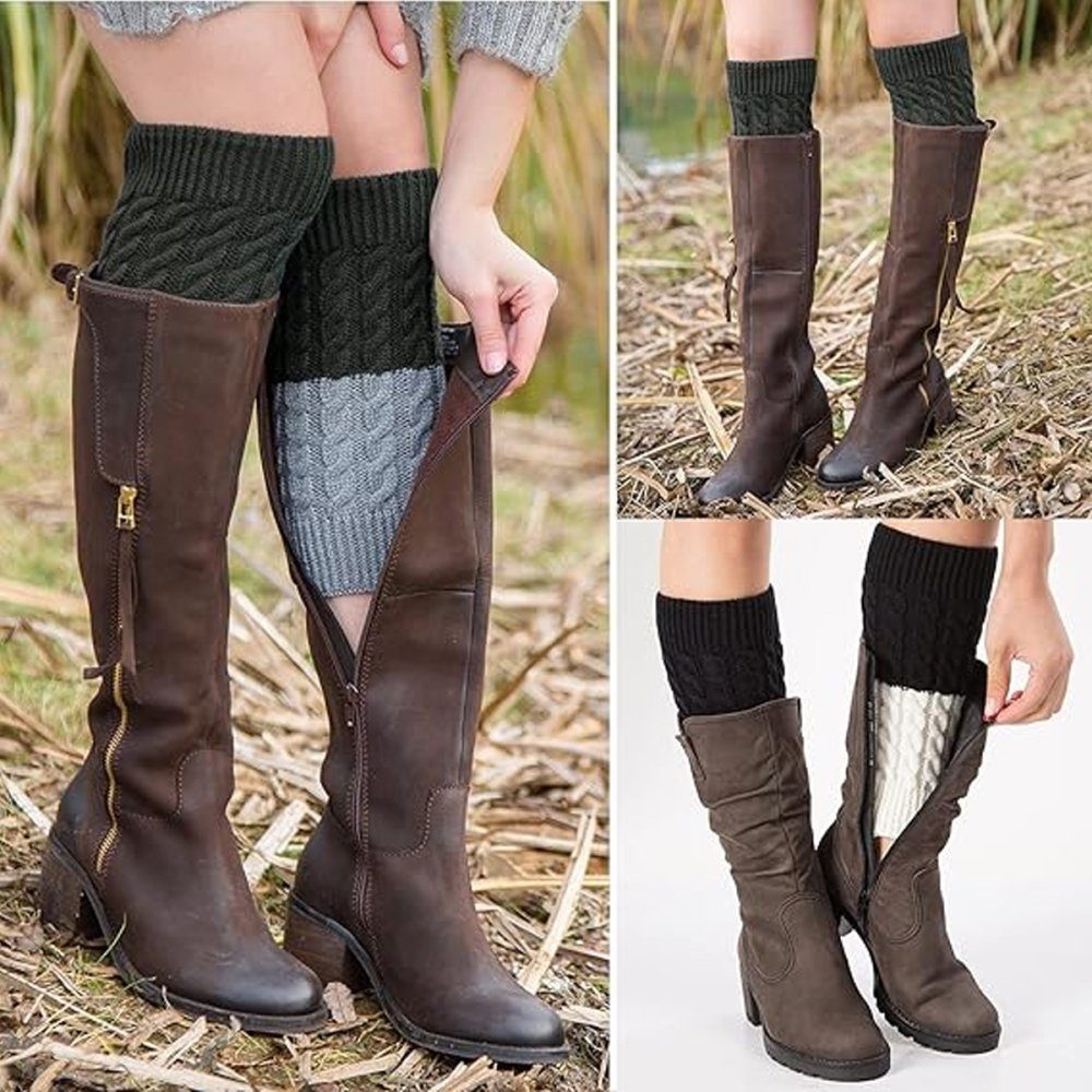 Lubgitsr Beinstulpen Langer Stulpen aus Wollstrick für Damen und Mädchen, Knöchelwärmer (2-St)