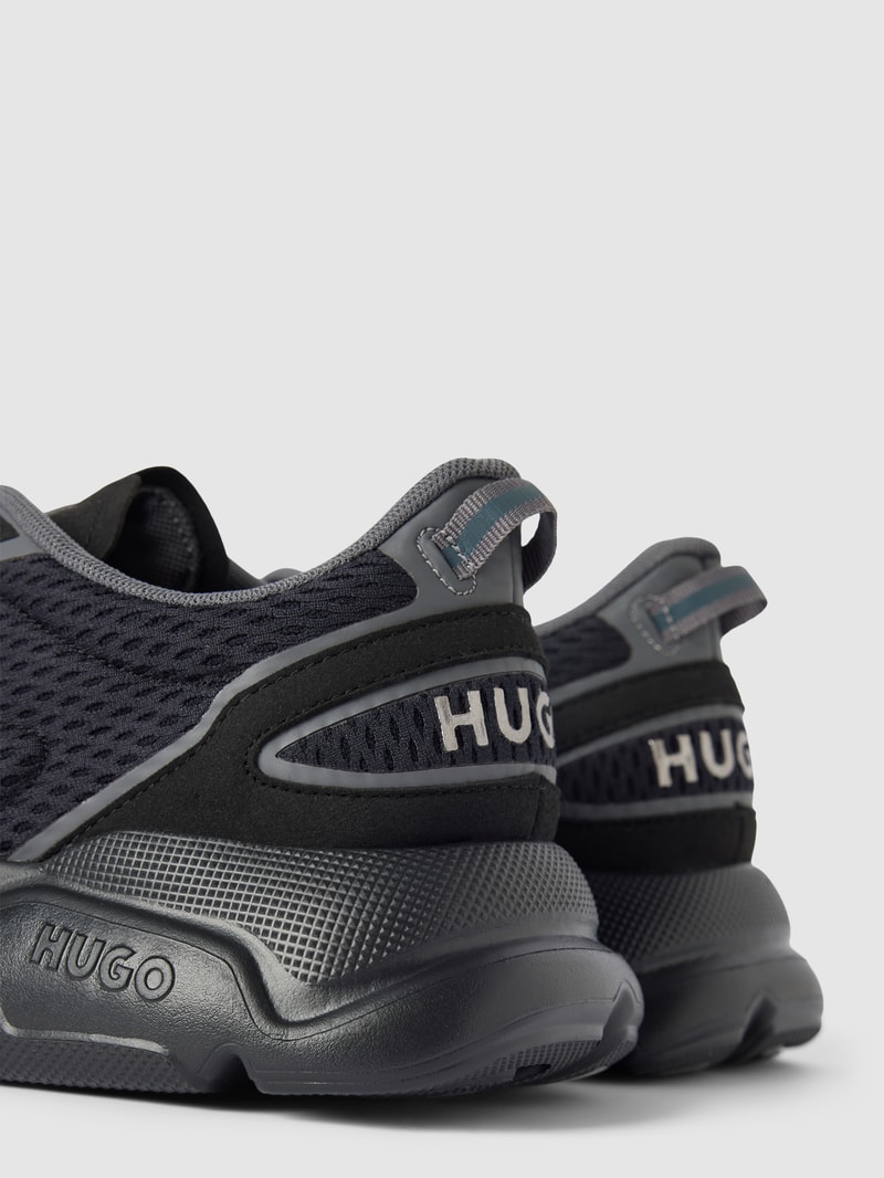 Sneaker mit Label-Details Modell 'Leon' in schwarz