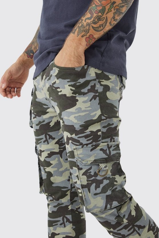 Skinny Camouflage Cargo-Hose