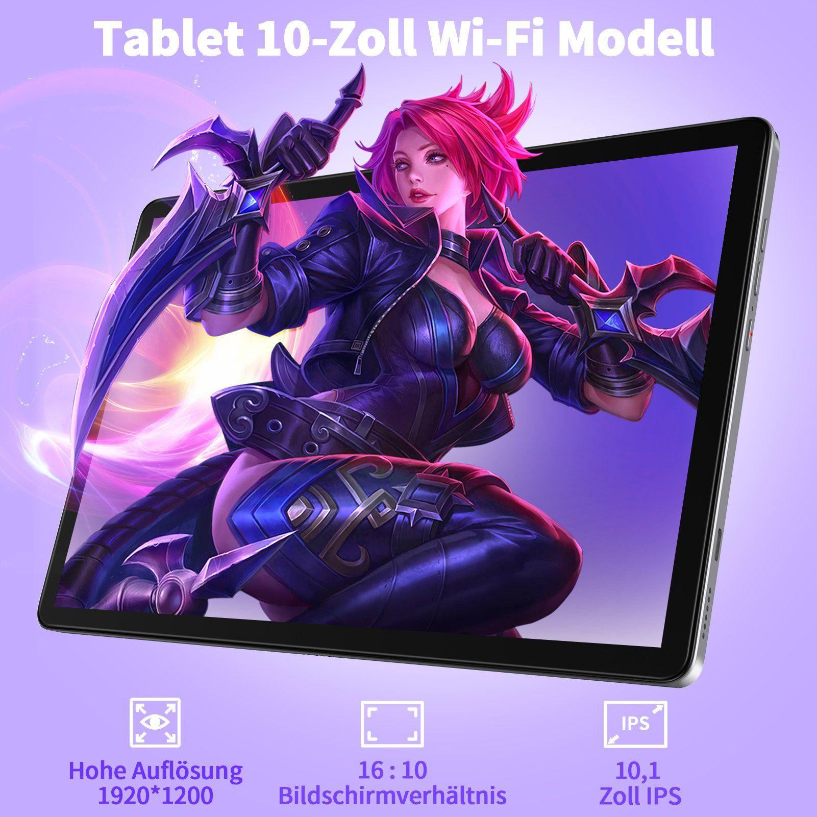 Ulife VASOUN M40, grau, 8000mAh Akku, 5MP+13MP, BT 5.0 Tablet (10