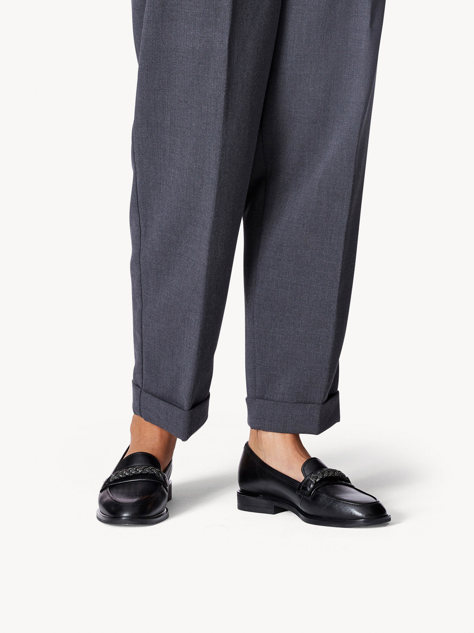 Slipper en cuir - noir