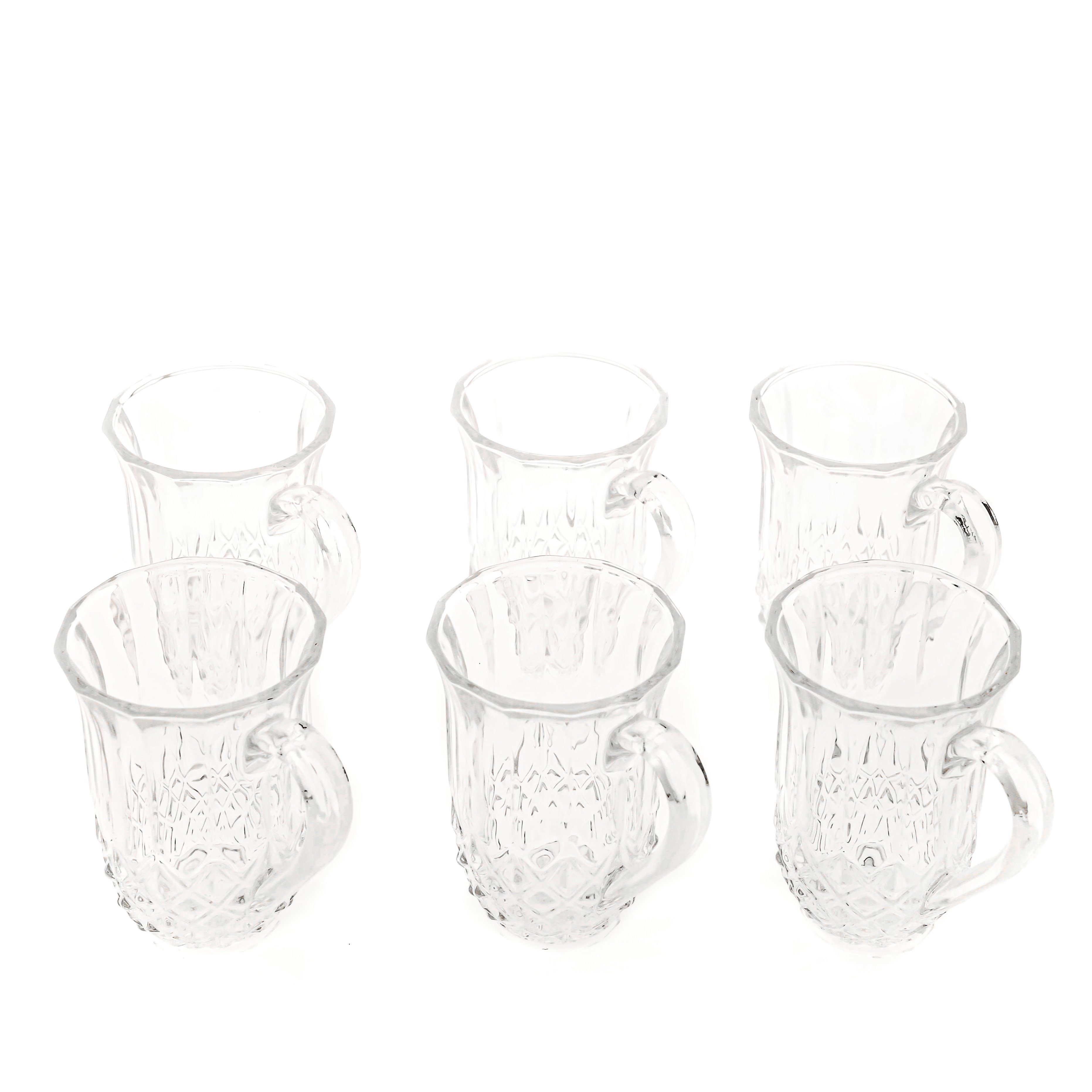 Almina Teeglas 6er Pack Teegläser-Set Gläser mit Henkel aus Glas