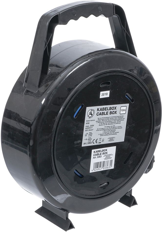 BGS „Pasidaryk pats“ 3363 Kabelių ritės dėžutė 10 m 3 x 1,5 mm² 4 lizdai IP 20 3000 W
