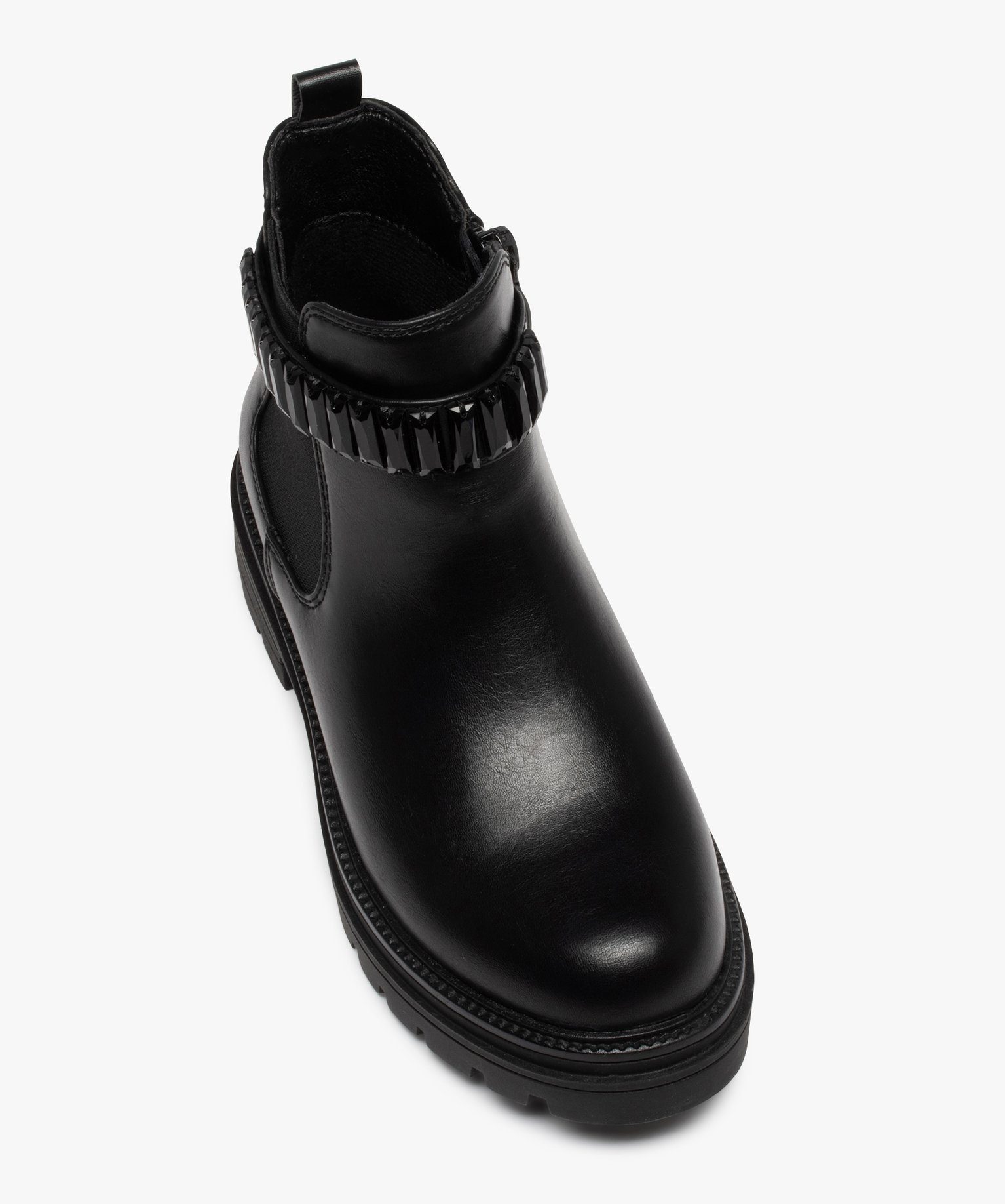 Boots fille chelsea à épaisse semelle crantée et bride fa... noir | GEMO