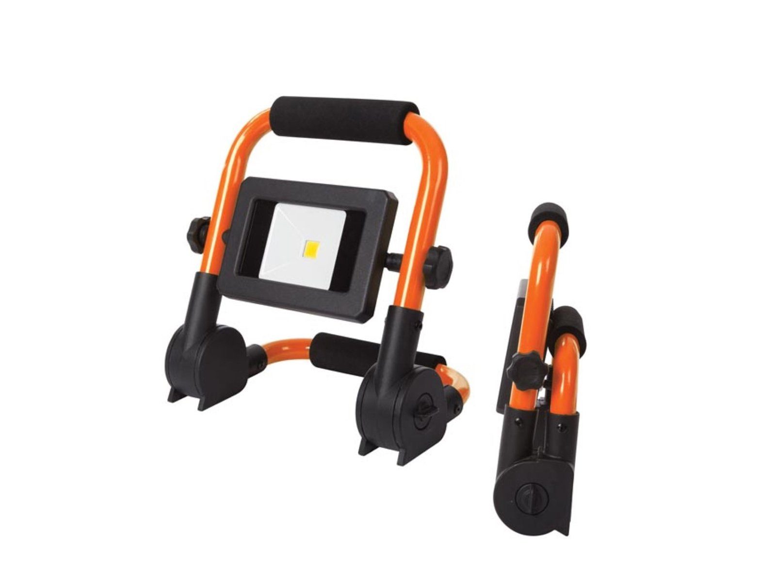 PEREL Baustrahler, LED fest integriert, Neutralweiß, LED Werkstattlampe, Arbeitslampe Handlampe Bauleuchte IP 65, 10 Watt