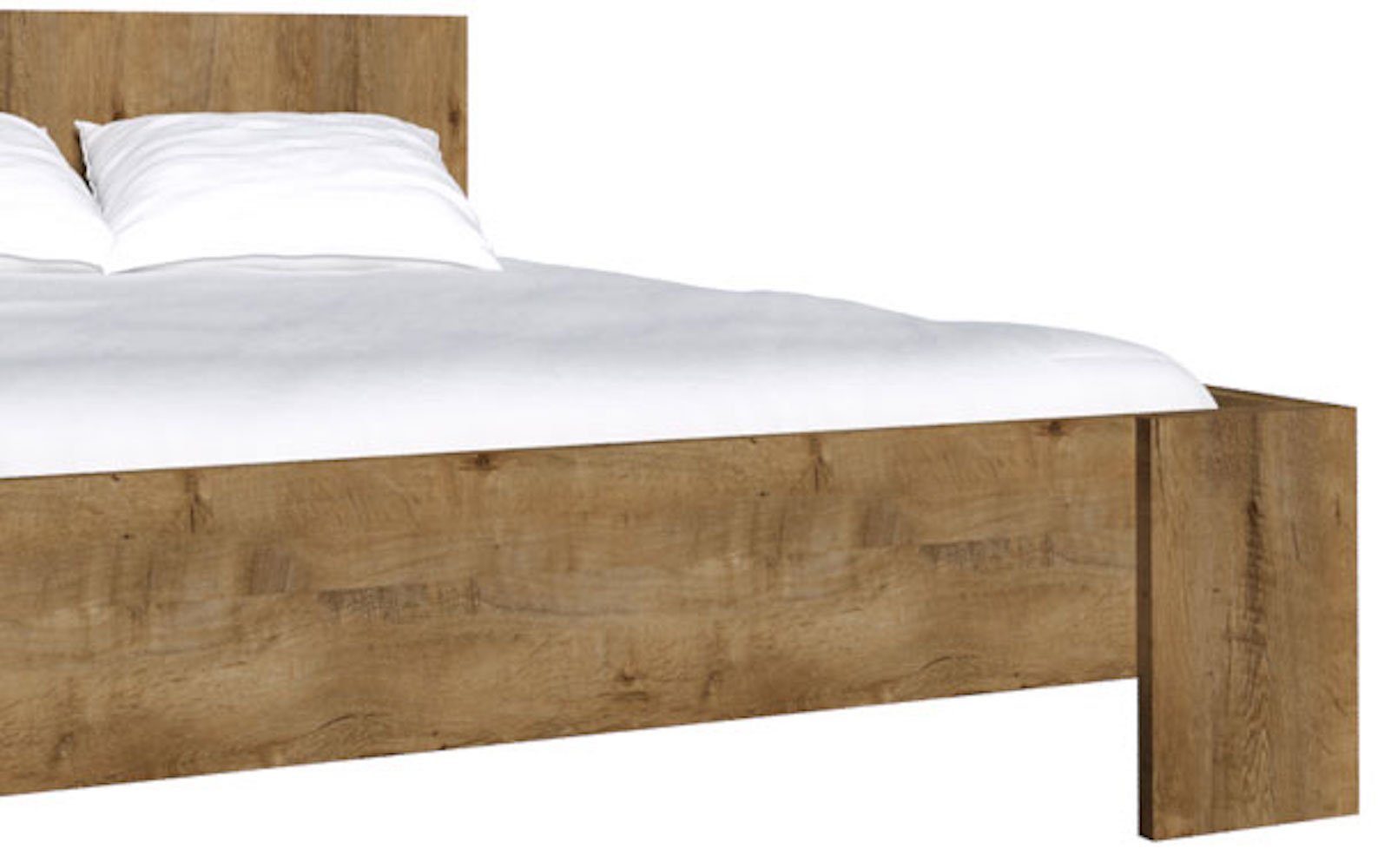 Feldmann-Wohnen Holzbett Montana, 160x200cm mit Lattenrost eiche lefkas