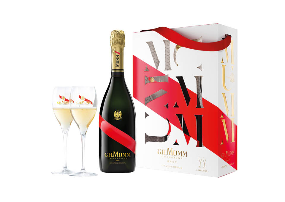 Champagne Brut AOC Grand Cordon G.H. Mumm 0,75 ℓ, Emballage avec de...