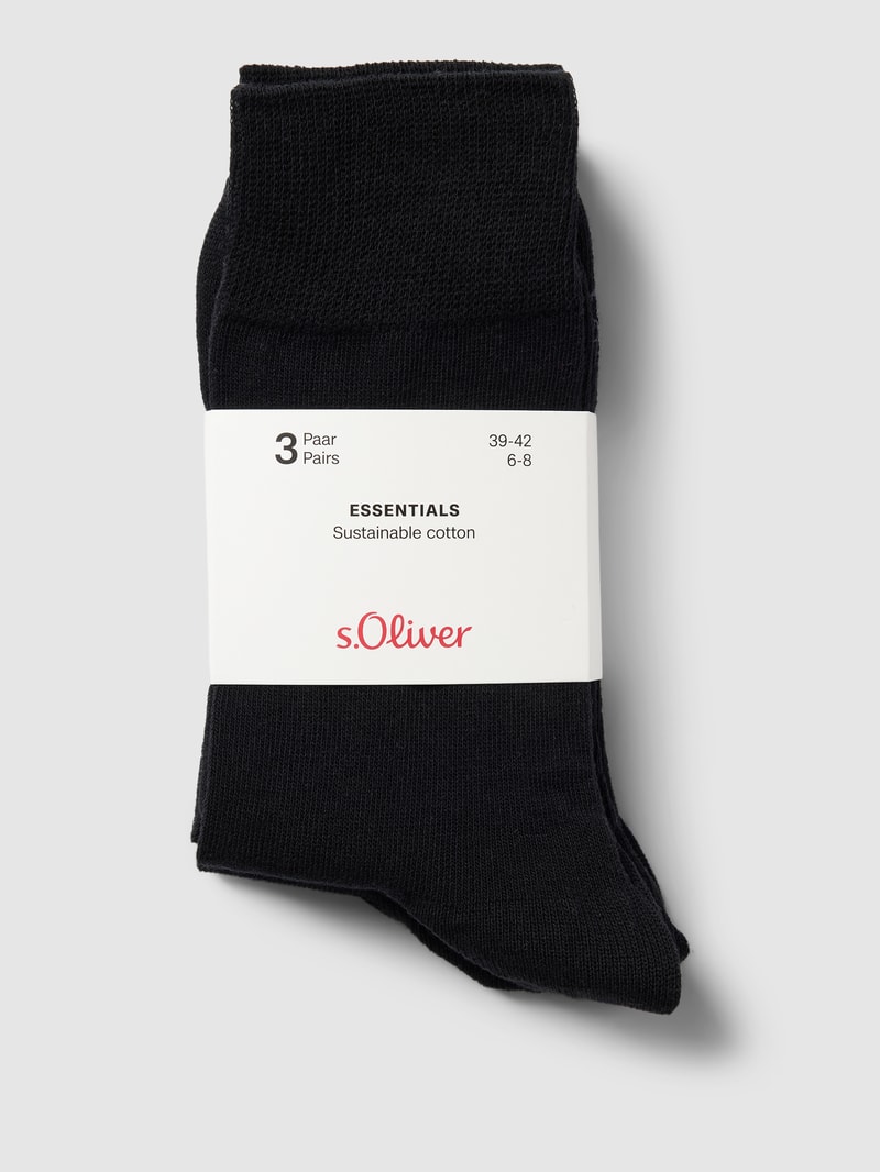 Socken mit Label-Detail im 3er-Pack in schwarz