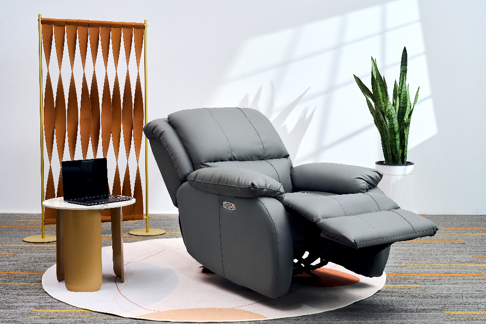 Happy Home Elektrischer Massagesessel mit Beinanhebung & verstellbare Rückenlehne HWP72-GRA