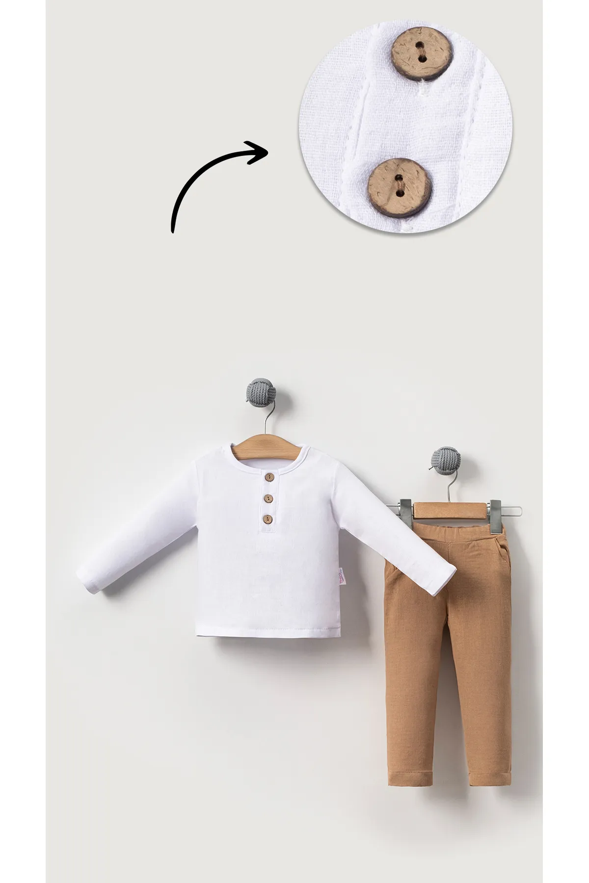 Bubito  Unisex Baby & Kind 100 % Baumwolle Musselin Unterteil Pyjama Set-Braun