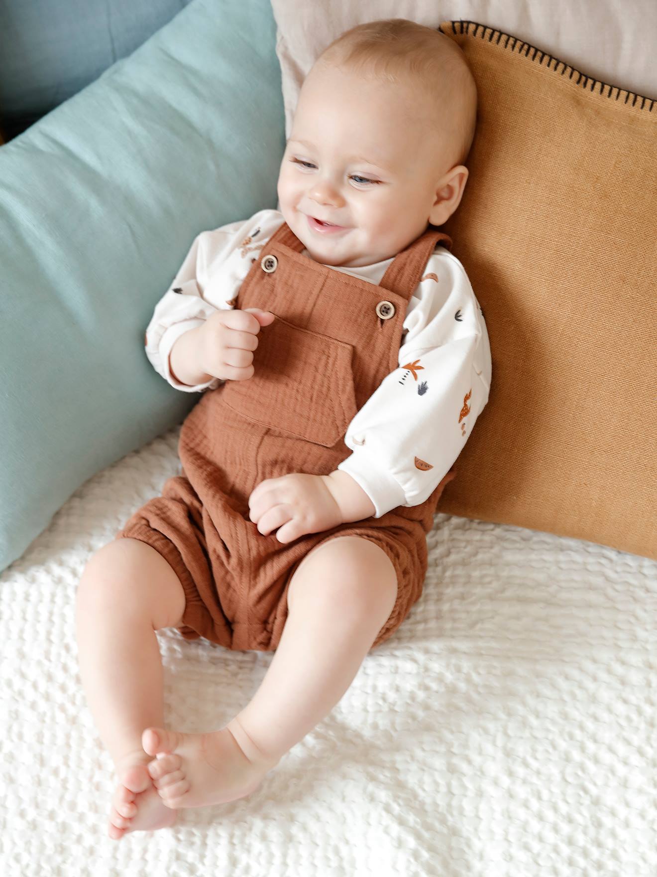 Sweat bébé ouverture devant écru