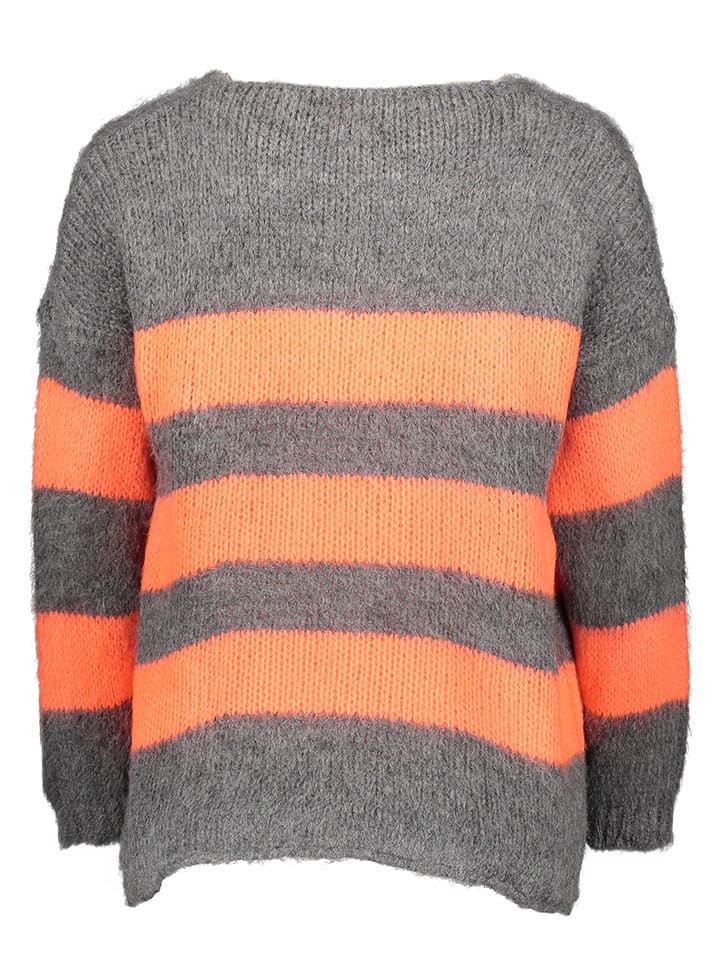 miss goodlife Pullover in Grau/ Orange günstig kaufen