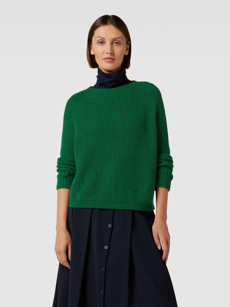 Strickpullover mit Rundhalsausschnitt Modell 'XENO' in grün