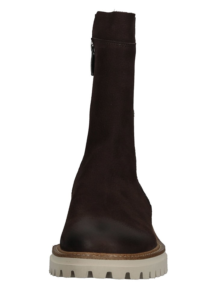 Paul Green Leder-Stiefeletten in Braun günstig kaufen