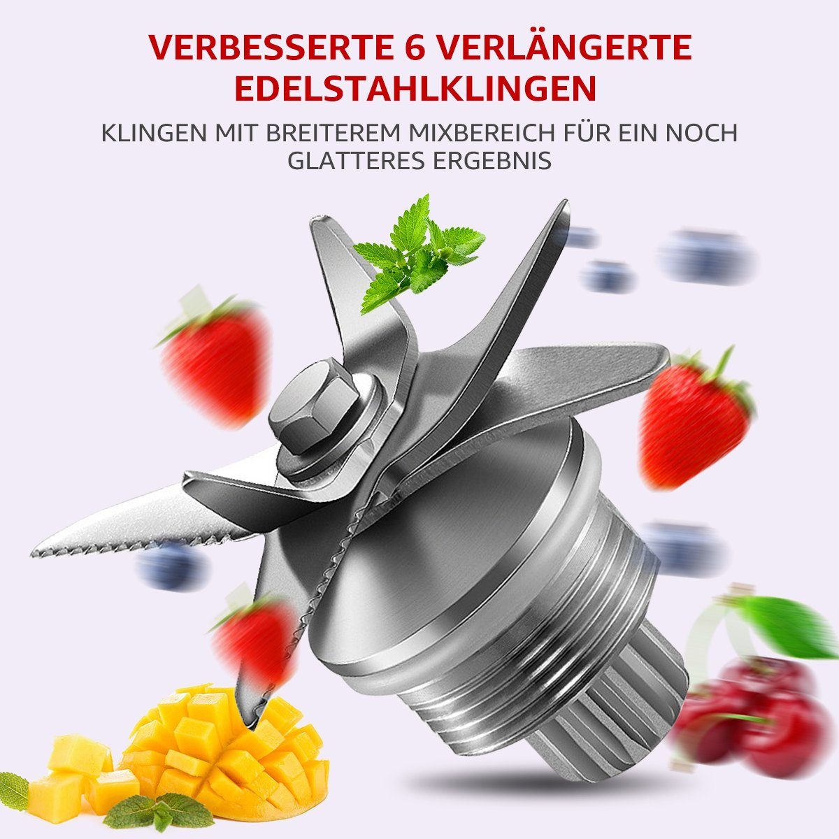 7Magic Standmixer Smoothie Maker Hochleistungsmixer, 32000 U/min, 1600,00 W, Timer, Crush Funktion, Selbstreinigungsfunktion, Puls funktion