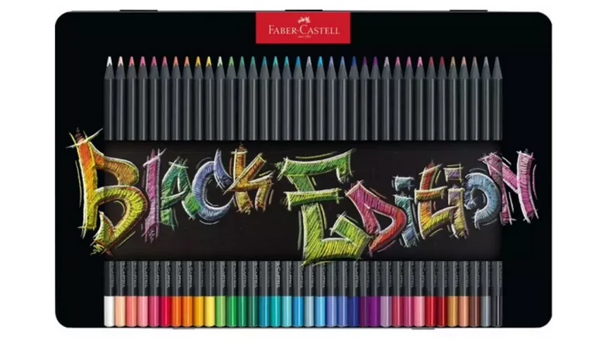 FABER-CASTELL Buntstifte Black Edition 36er Metalletui