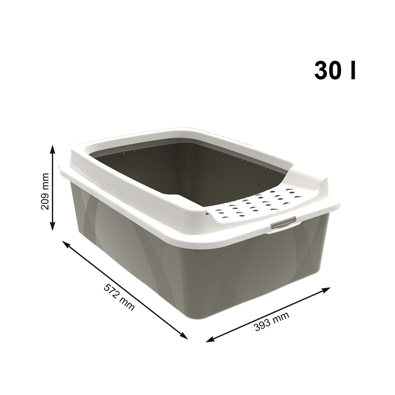 Rotho Babydesign Rotho MyPet Eco Bonnie Katzenklo mit Top-Eingang, beige/weiss (recycelt)