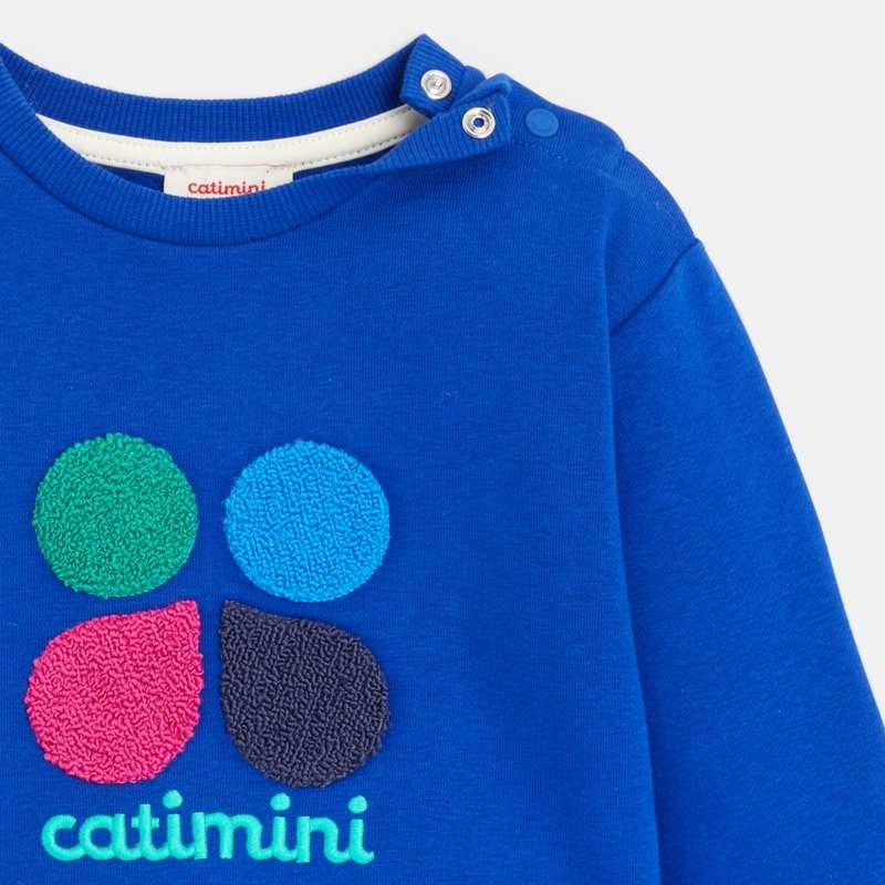 Sweat bébé molleton brodé bleu Catimini