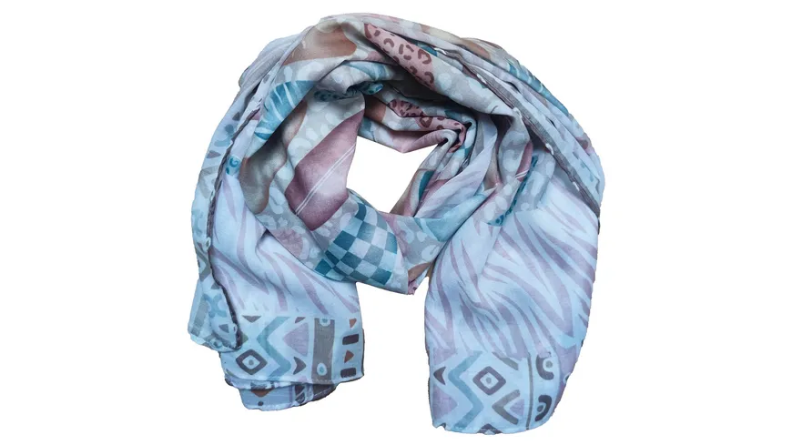 Tuch Digital Print rose, weiß, taupe, nougat bunt