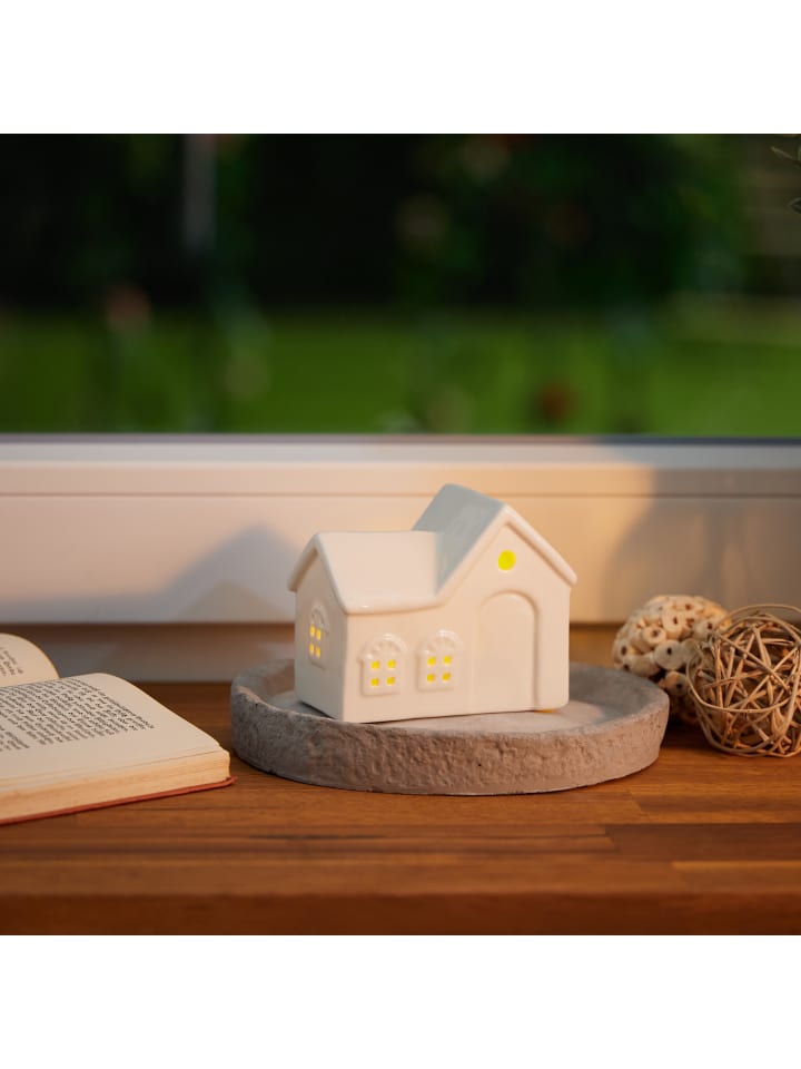 relaxdays Teelichthaus in Weiß - (B)11 x (H)9 x (T)6 cm günstig kaufen onesize