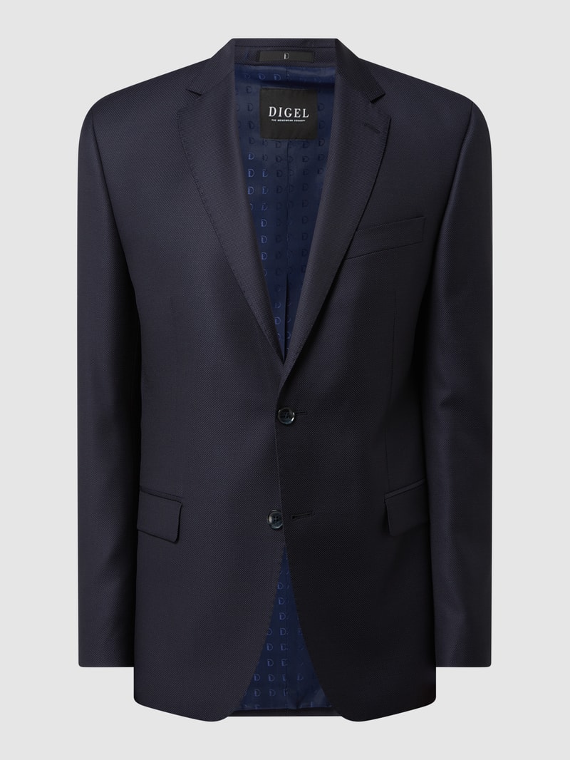 Modern Fit 2-Knopf-Sakko aus Schurwolle Modell 'Duncan' in marineblau