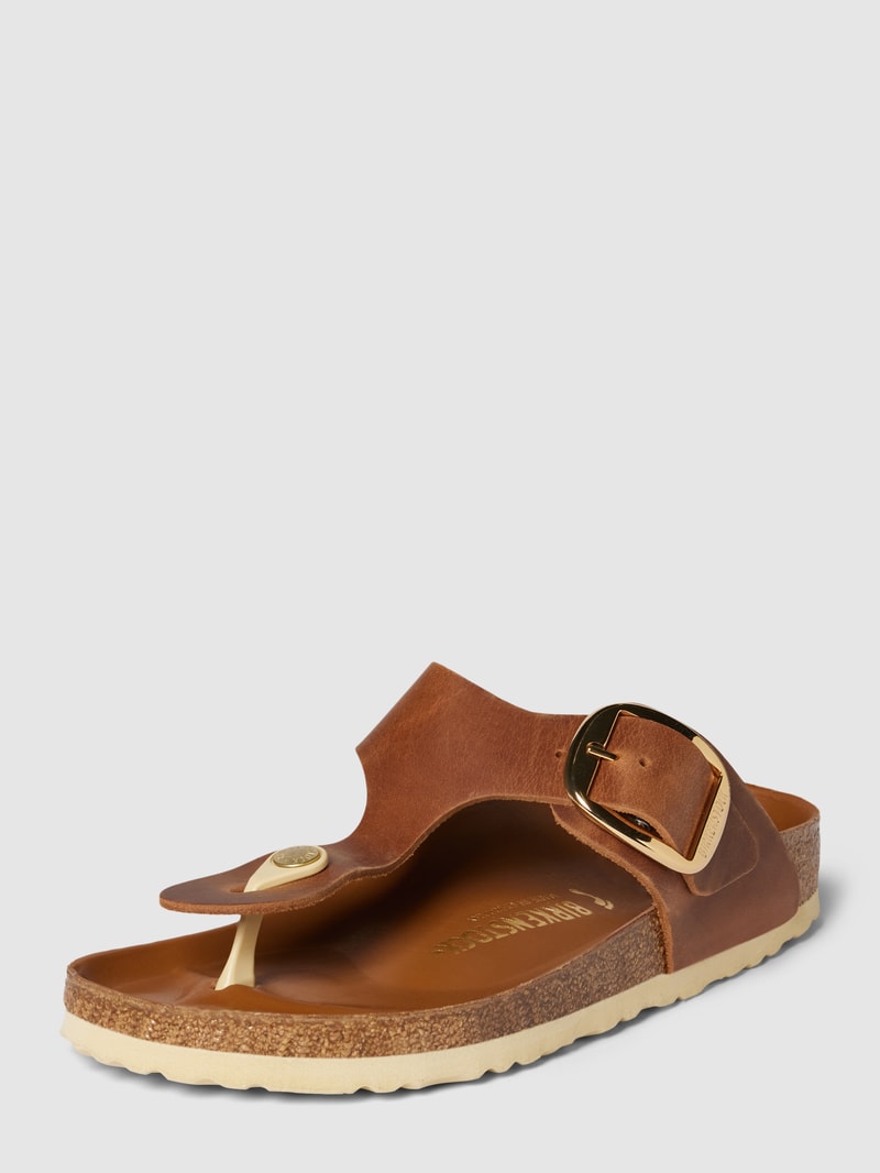 Zehentrenner aus Leder Modell 'Gizeh' in cognac