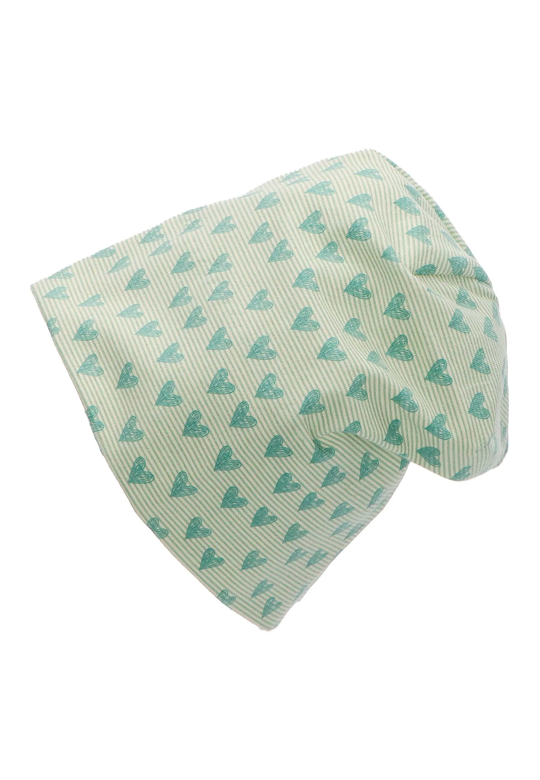 Slouch-Beanie mit Herzen Print aus Jersey