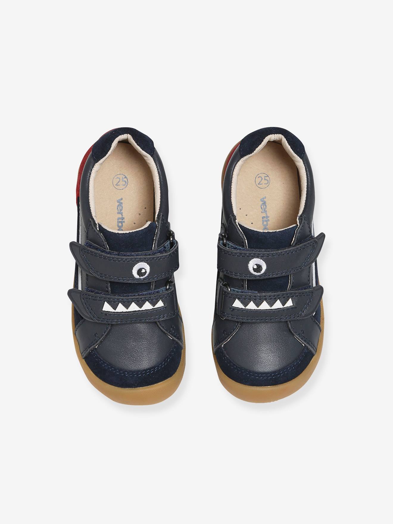 Chaussures basses cuir garçon collection maternelle marine