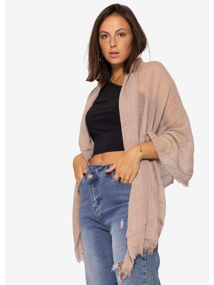 SASSYCLASSY Musselin Schals in Taupe günstig kaufen onesize