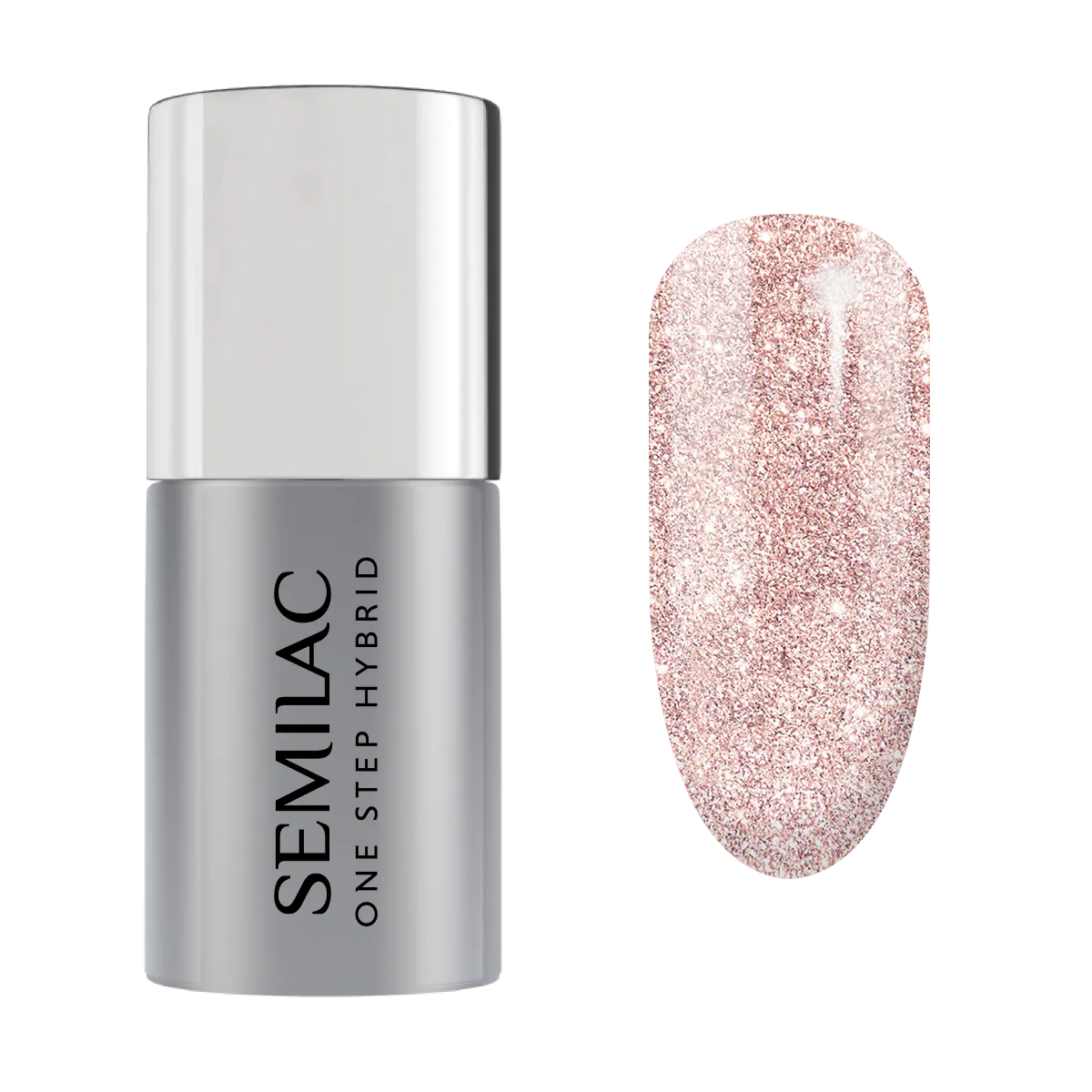 Semilac One Step Hybrid S245 Glitter Pink Beige 5ml