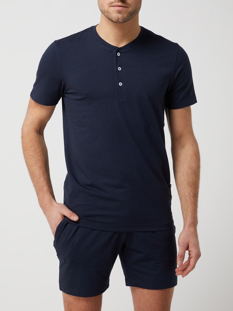 Pyjama mit Stretch-Anteil in marineblau