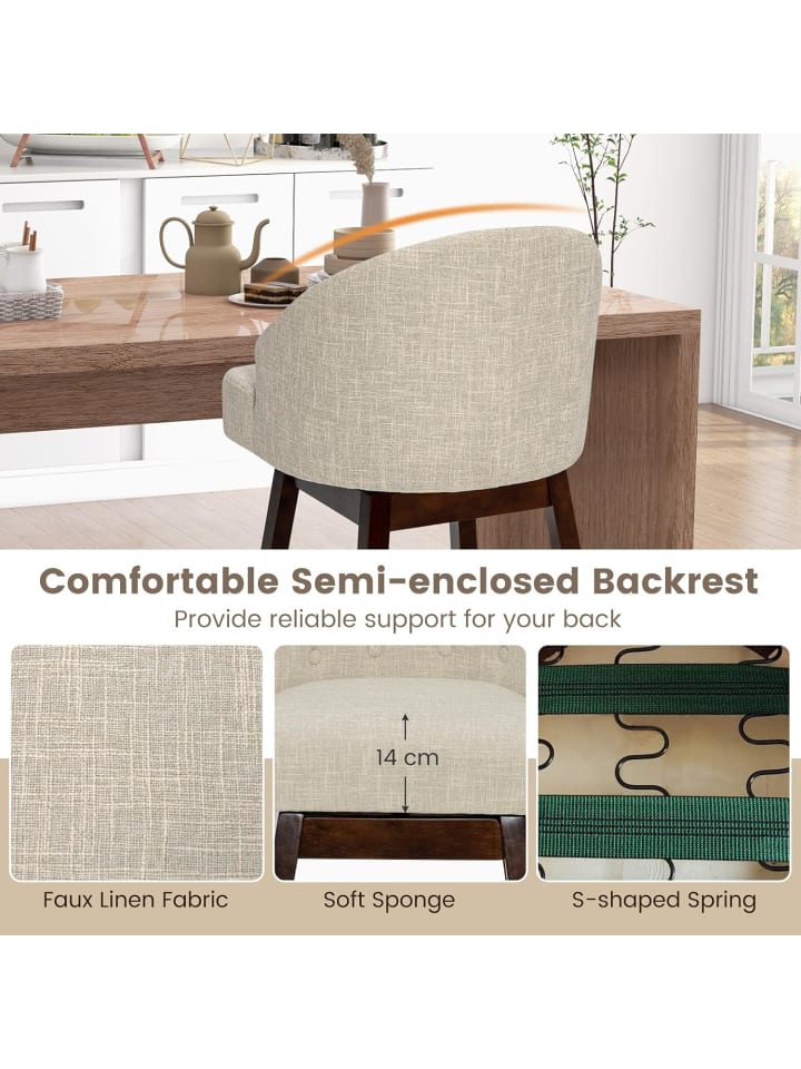 COSTWAY Barhocker 2er Set in Beige günstig kaufen onesize