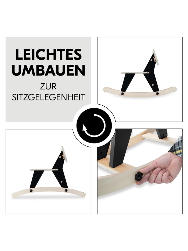 Hauck 2in1 Schaukeltier Rock N Swing (umbaubar zum Sitz, in schwarz,beige günstig kaufen onesize