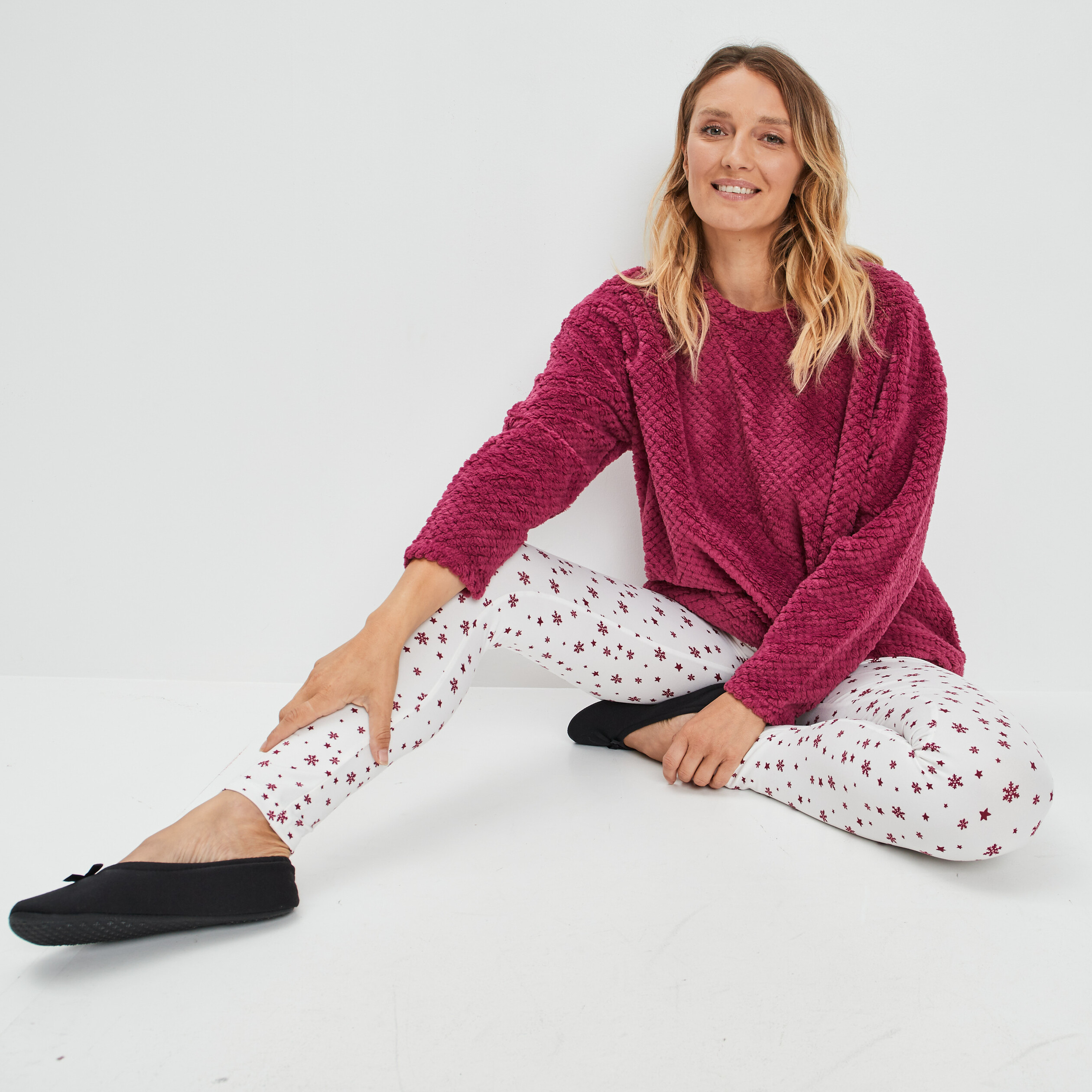 Ensemble pyjama 2 pièces ecru femme | La Halle