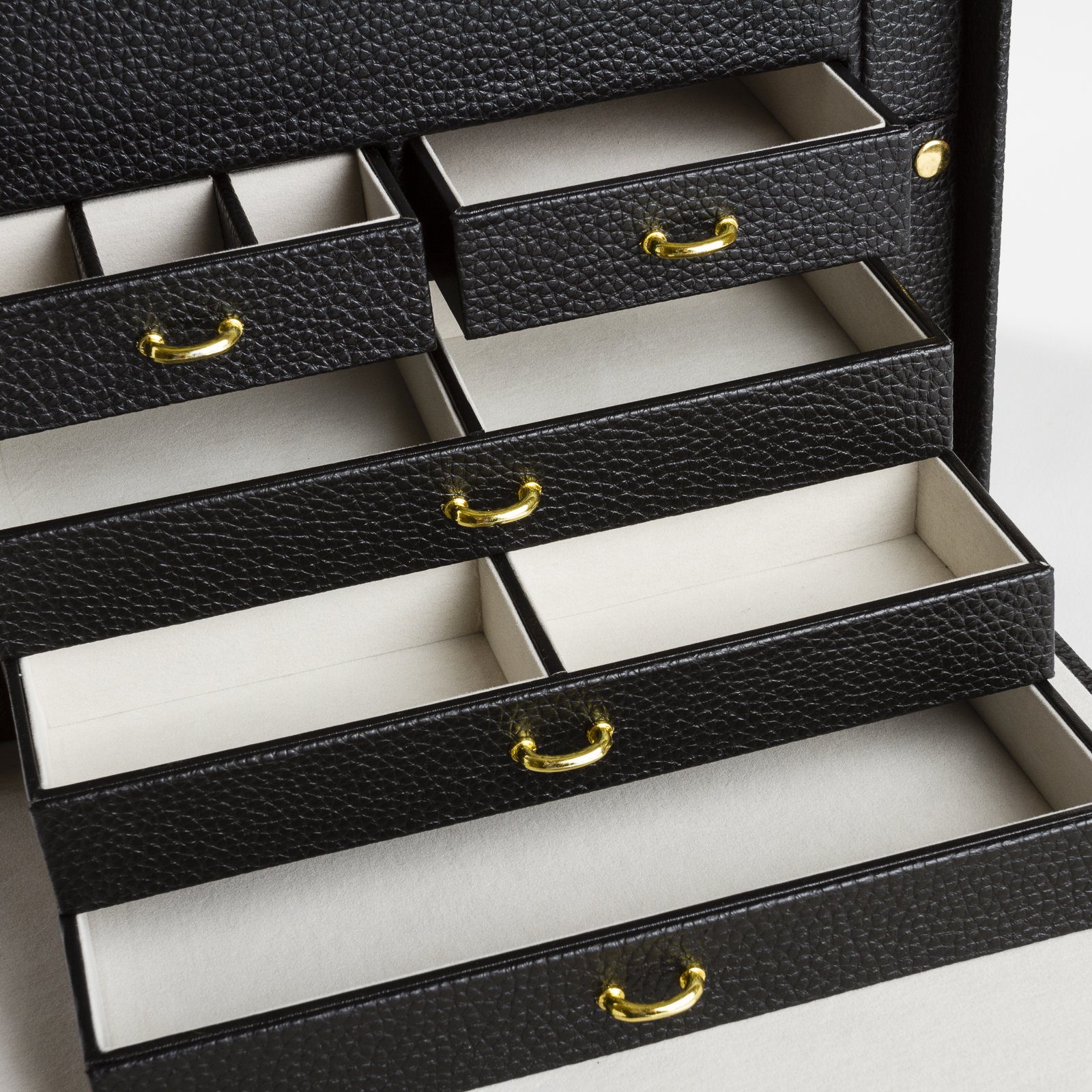 BRUBAKER Schmuckkoffer XXL Design Schmuck Koffer in Lederoptik Schwarz (1 St., Groß), zum Reisen und für Zuhause
