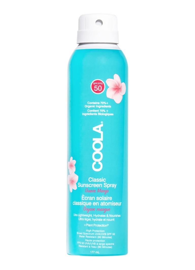 Spray de corp cu protecție solară organică Coola Classic SPF50 Guava Mango - zonnebrand