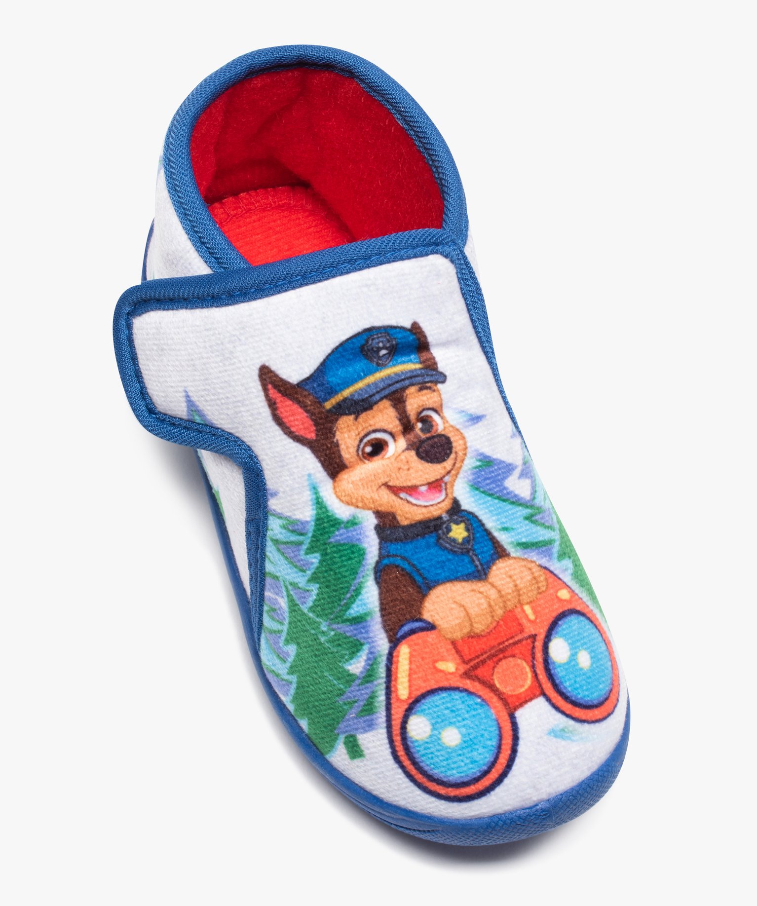 Chaussons Garçon bottillons à scratch en velours ras - Pat... gris | GEMO