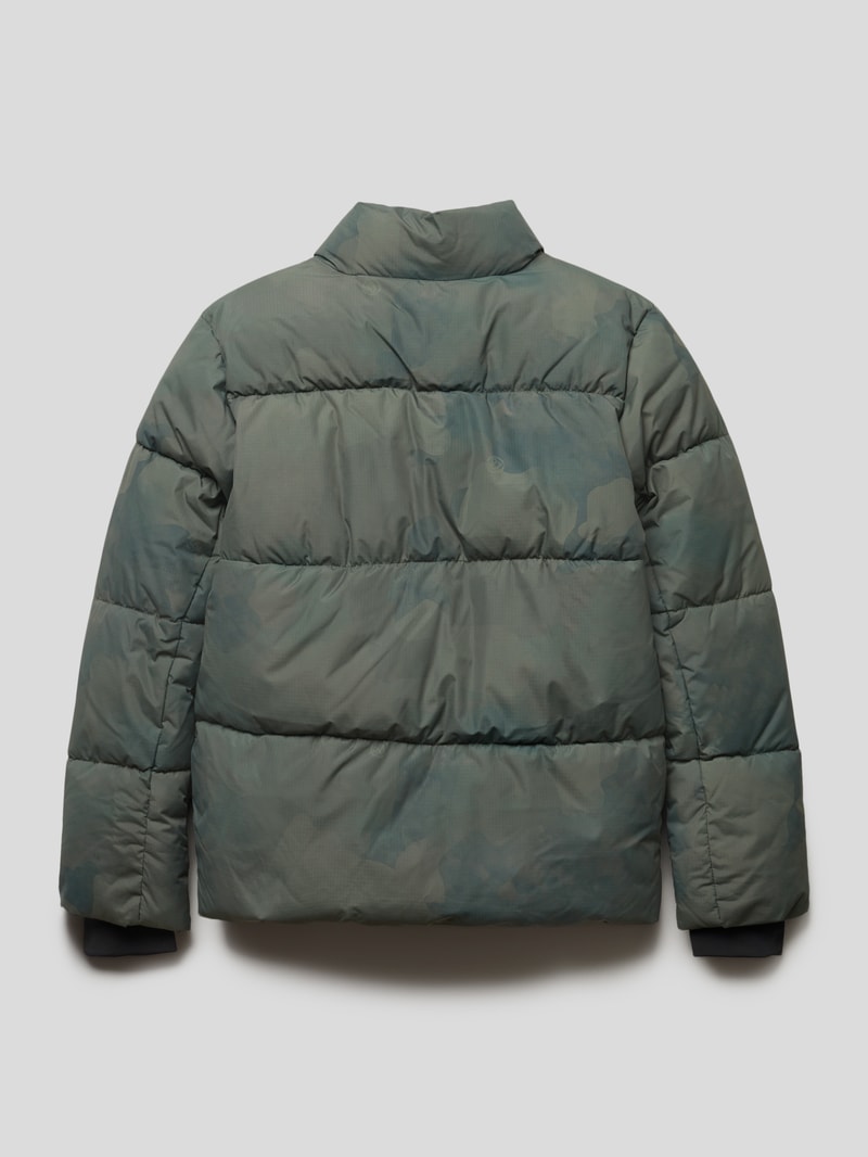 Steppjacke mit Label-Print in khaki