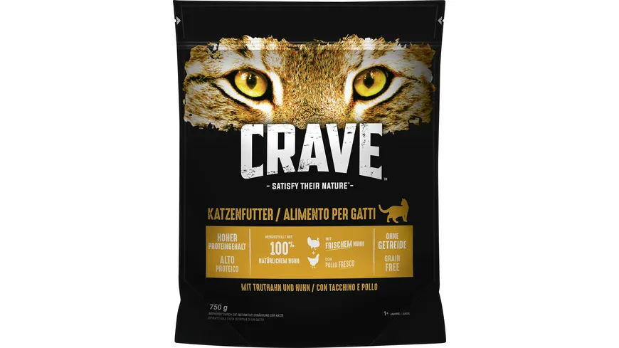 Crave Katzentrockenfutter mit Truthahn & Huhn 750 g