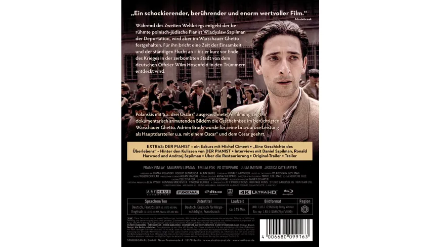 Der Pianist - 20th Anniversary Edition  (4K Ultra HD) (+ Blu-ray)