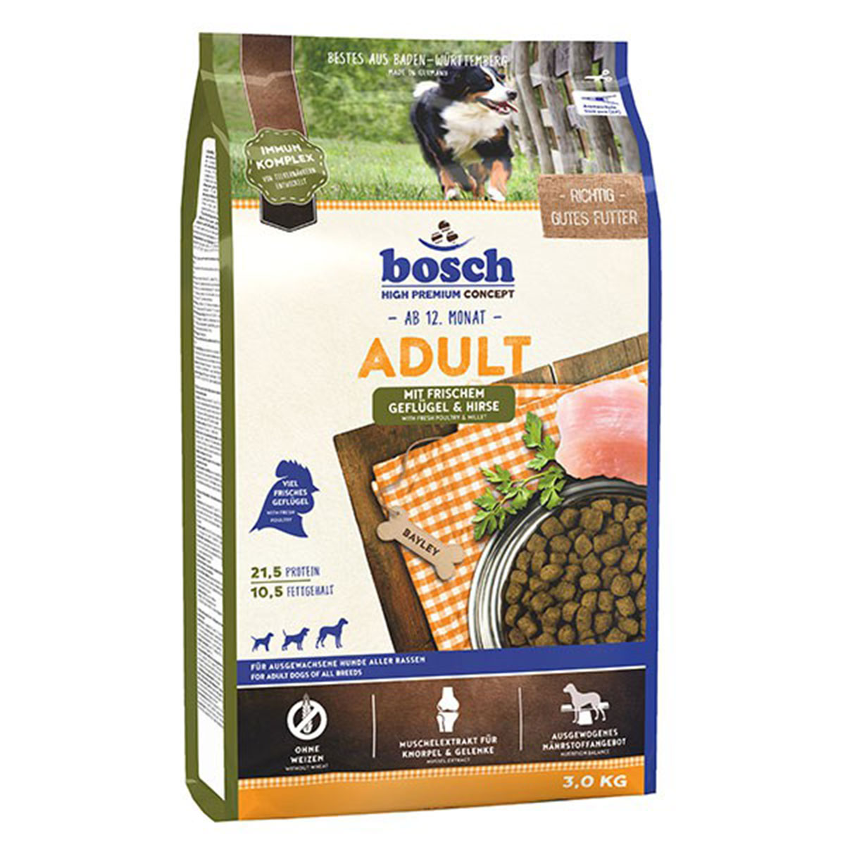 Bosch Hundefutter Adult Geflügel & Hirse kaufen bei ZooRoyal
