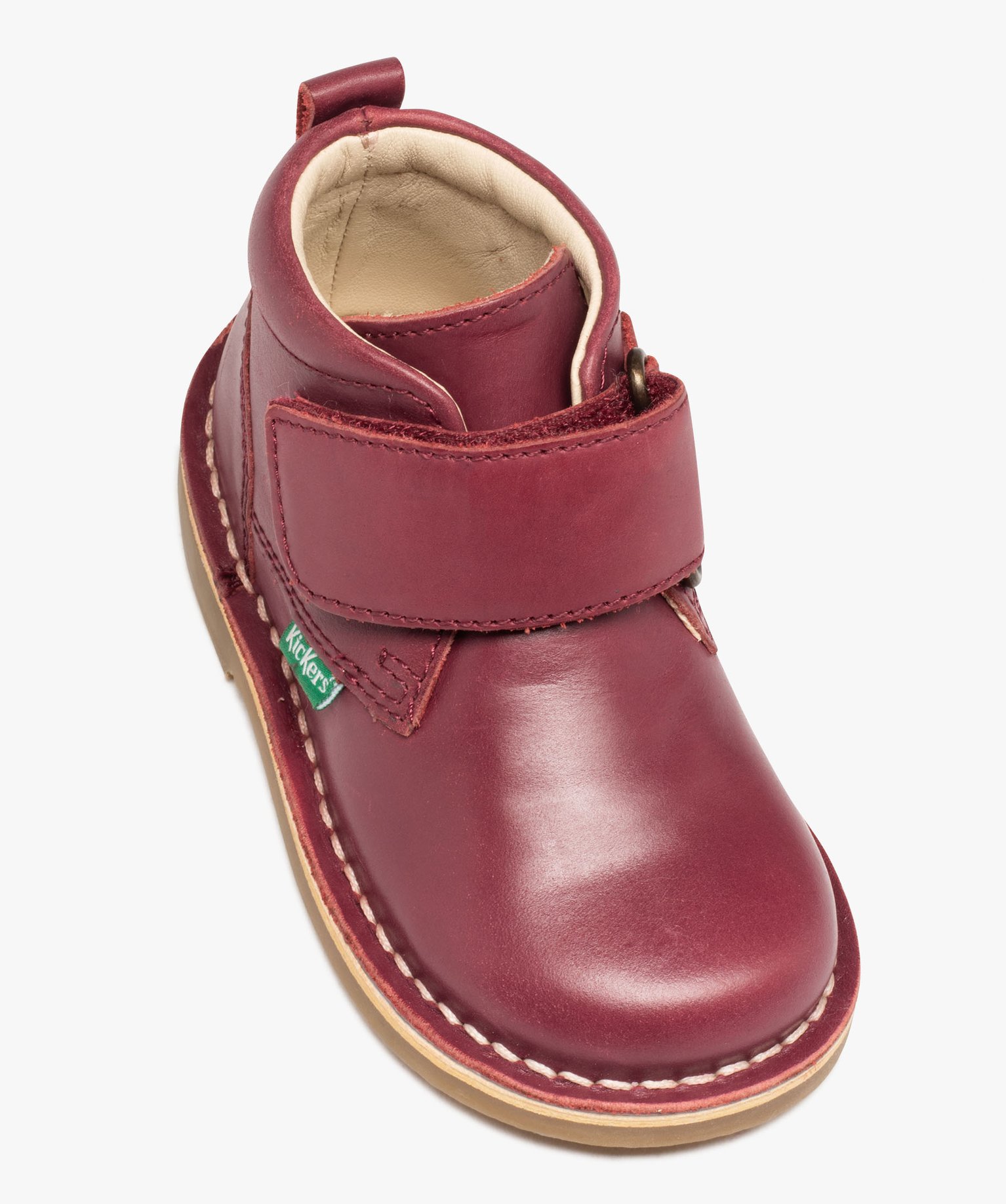 Boots bébé fille en cuir avec col à paillettes et scratch... bordeaux | GEMO