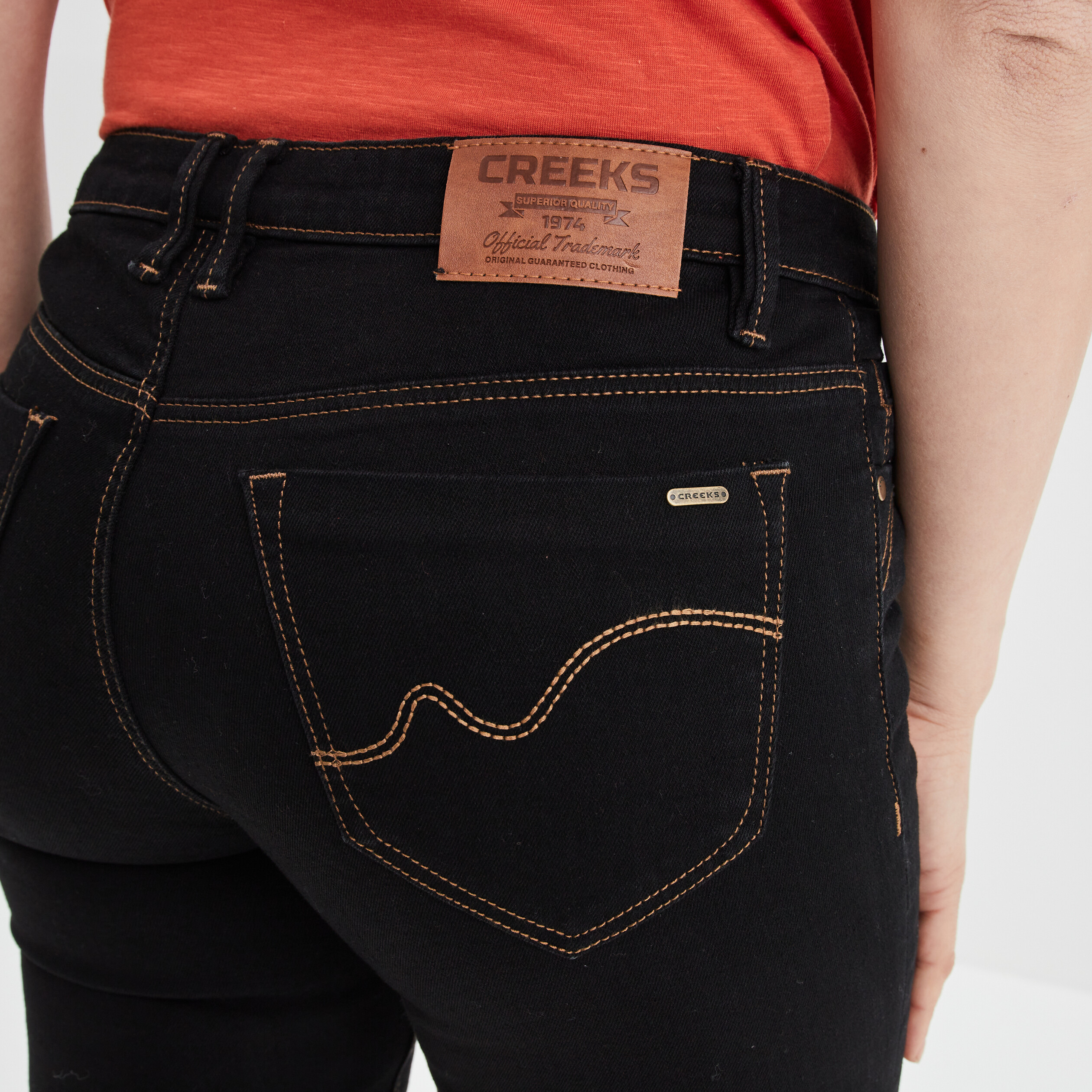 Jeans regular taille basse denim noir femme | La Halle