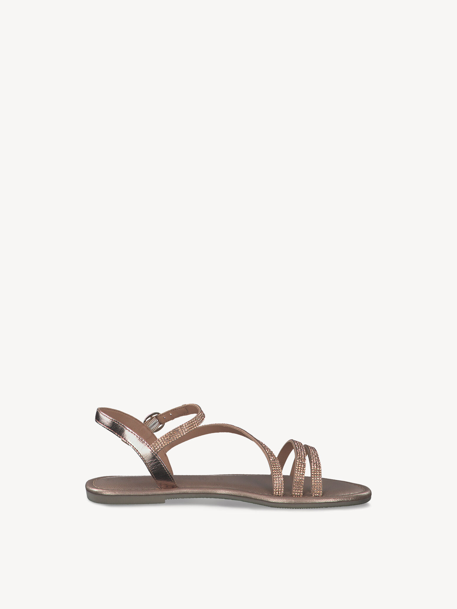 Sandale en cuir - métallique