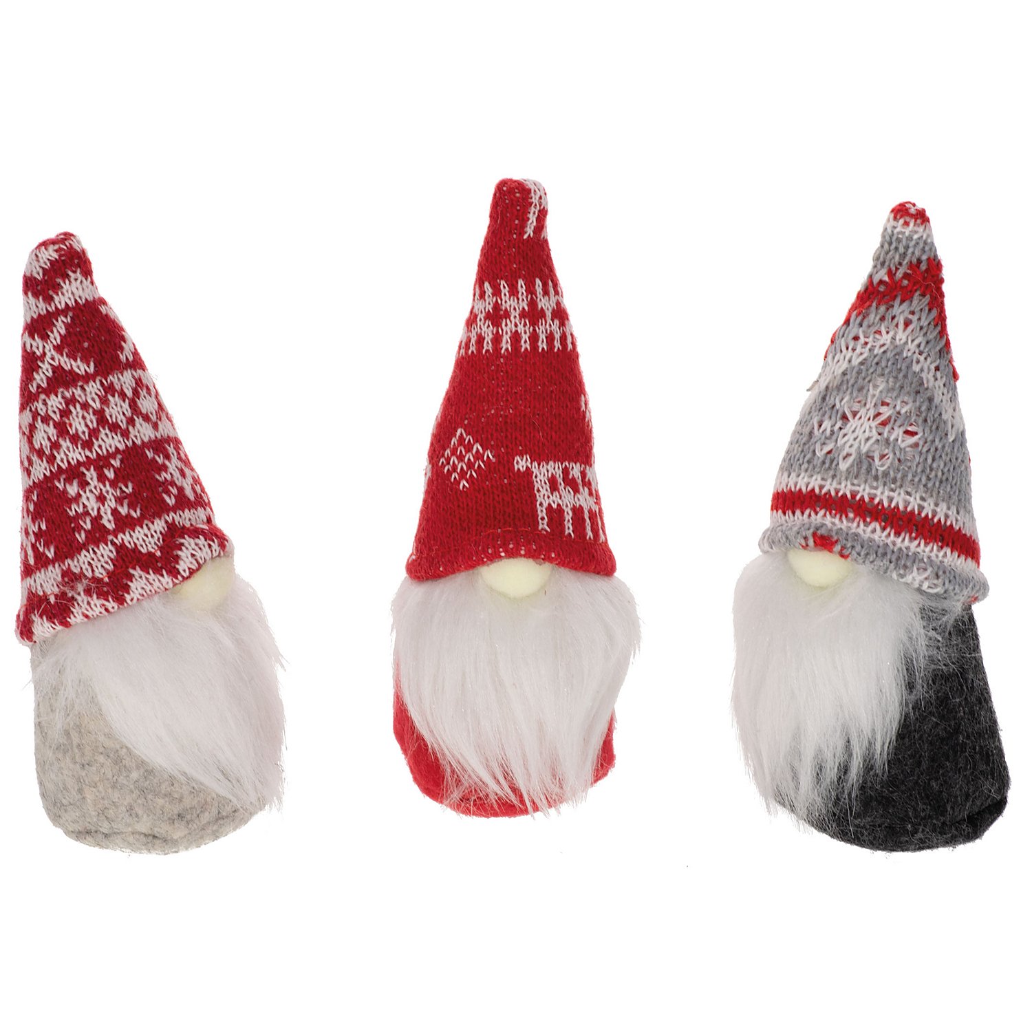 Deko-Wichtel, rot-grau-weiß, 10 cm, 3 Stück