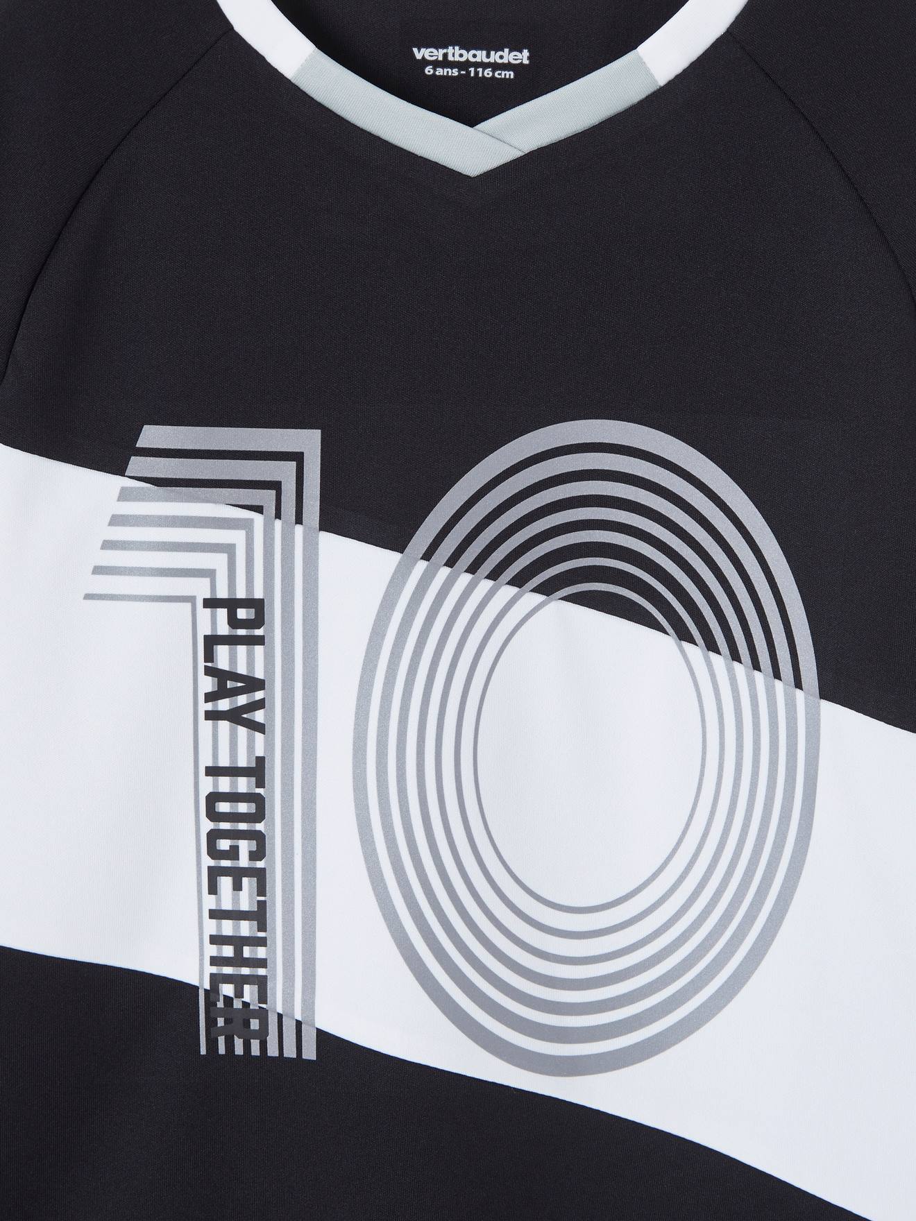 T-shirt de foot garçon matière technique noir